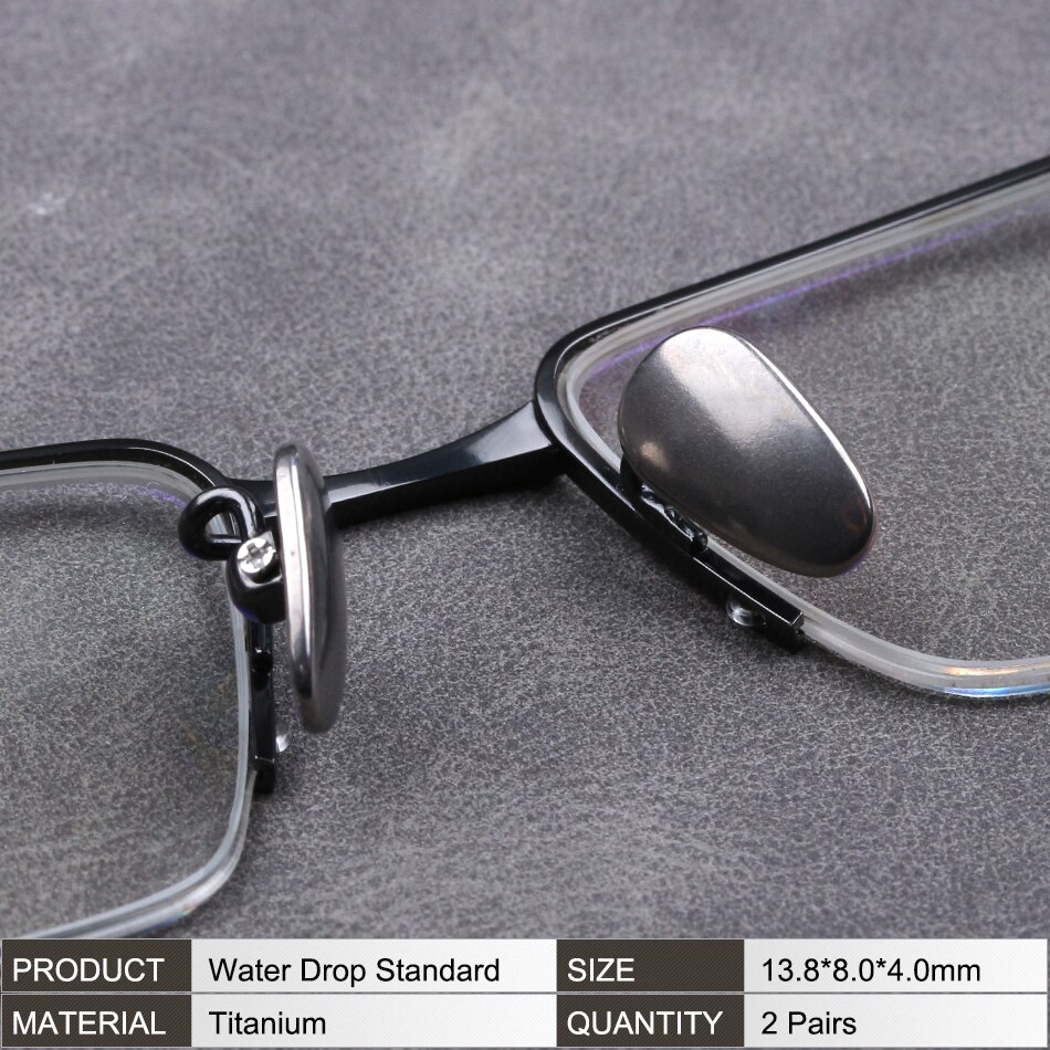 Color_max – plaquettes nasales en titane pour lunettes, 12mm, goutte d'eau, à visser: Waterdrop 2pairs