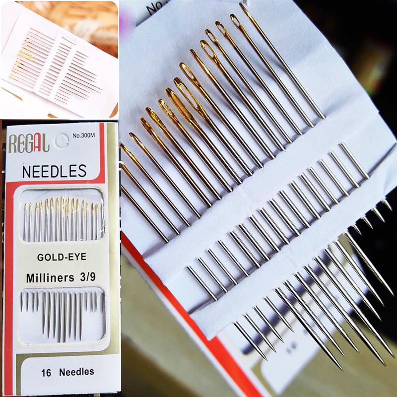 16pcs/Pack Tail Hand Sewing Needles Large Eye Thick Sewing up Needle Embroidery Mending Quilt Hand Sewing Combination