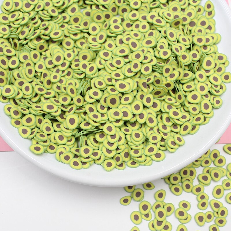 200Pcs Avocado Fruit Slices Additives For Slime Supplies Accessories Decor Filler for slime Charms Clay For Nail Art