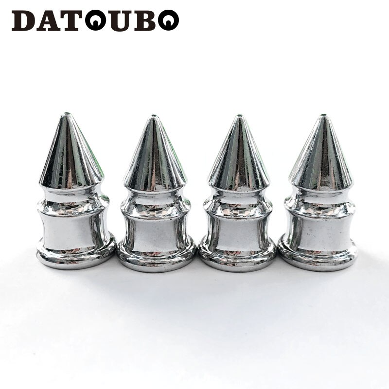 DATOUBO 4 pcs Gold Chrome Spike Car Bike Tire Valve Caps Tyre Air Valve Dust Caps Truck Bicycle Wheel Cap Trye