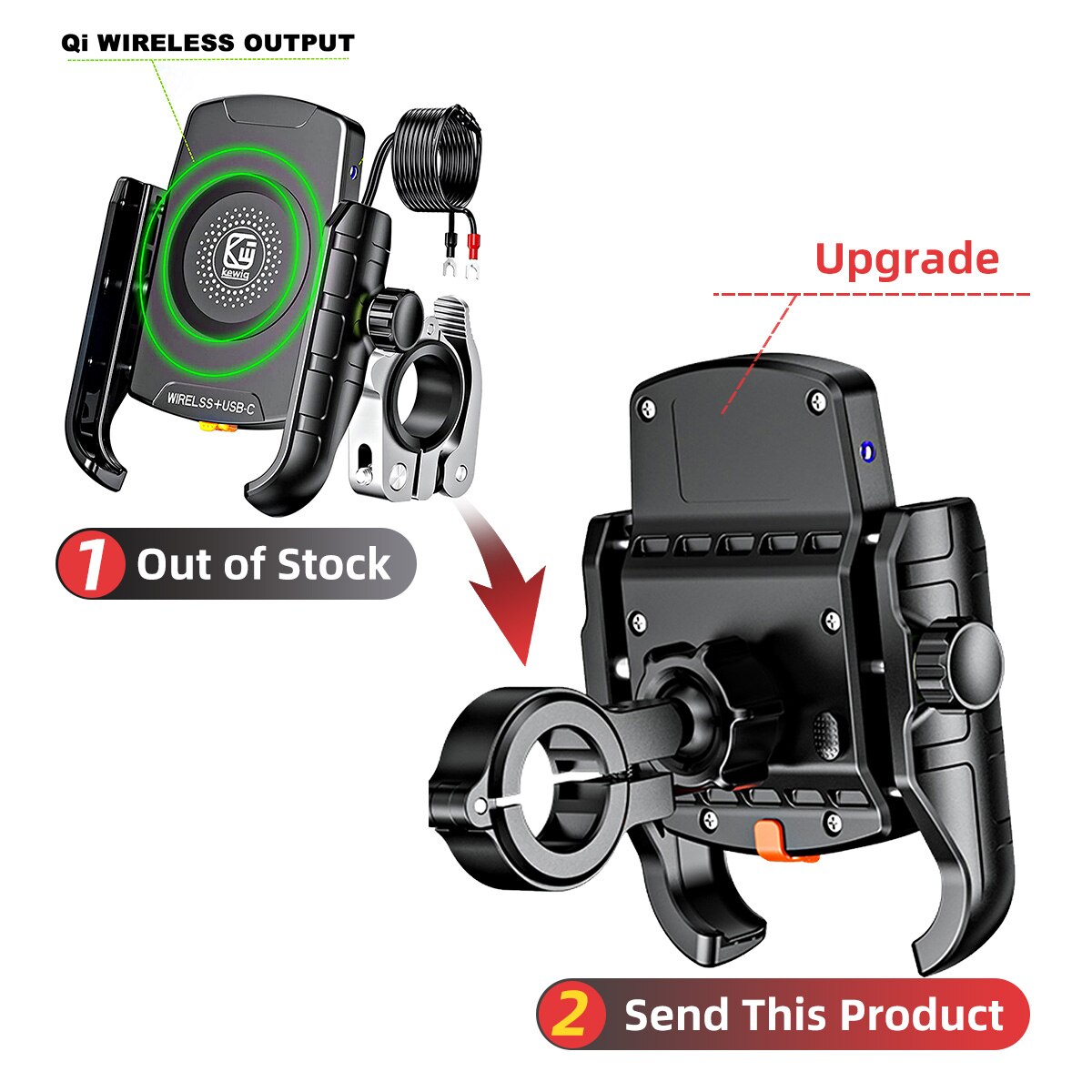 Fahrrad Telefon Halfter Drahtlose Ladegerät QC 3,0 Schnelle Ladung Fahrrad praktisch Halfter Lenker Halterung Ständer GPS Motorrad Halterung