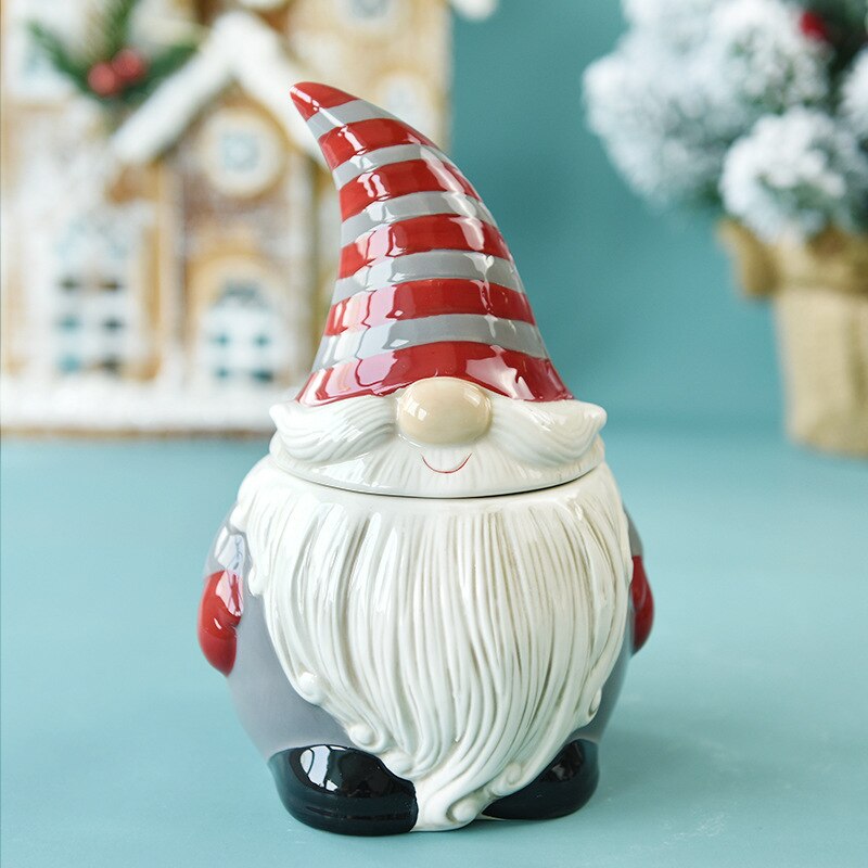 Christmas Plates Ceramic Dinner Plates Household Tableware Food Dining Plates Afternoon Tea Dessert Tray Kitchen Supplies: Sealed jar-M