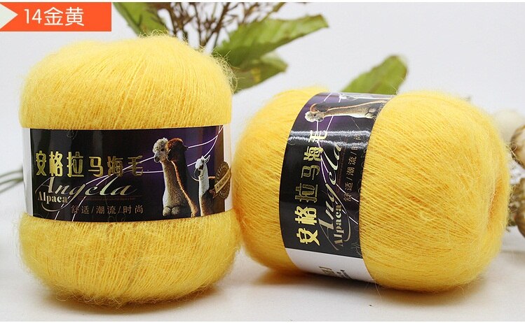 Mylb 6 nystan bästa mjuka mohairgarn för handstickning ull virkgarn att sticka minkullsgarn mohairull för stickning: Färg 14