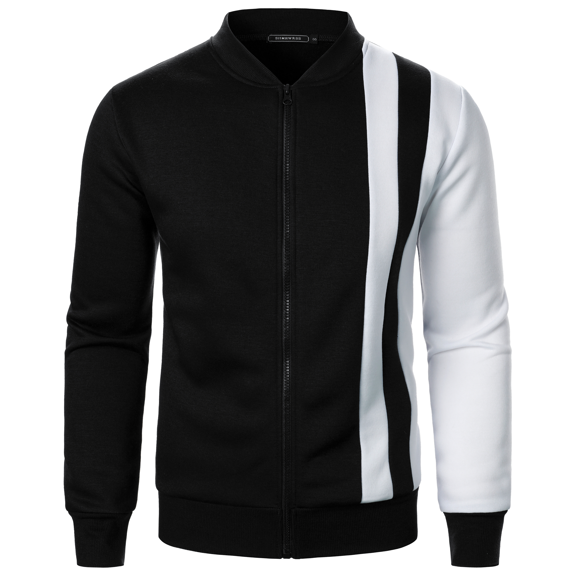 Chaqueta Casual manga larga cremallera gimnasio blazer Primavera otoño: XL / Negro