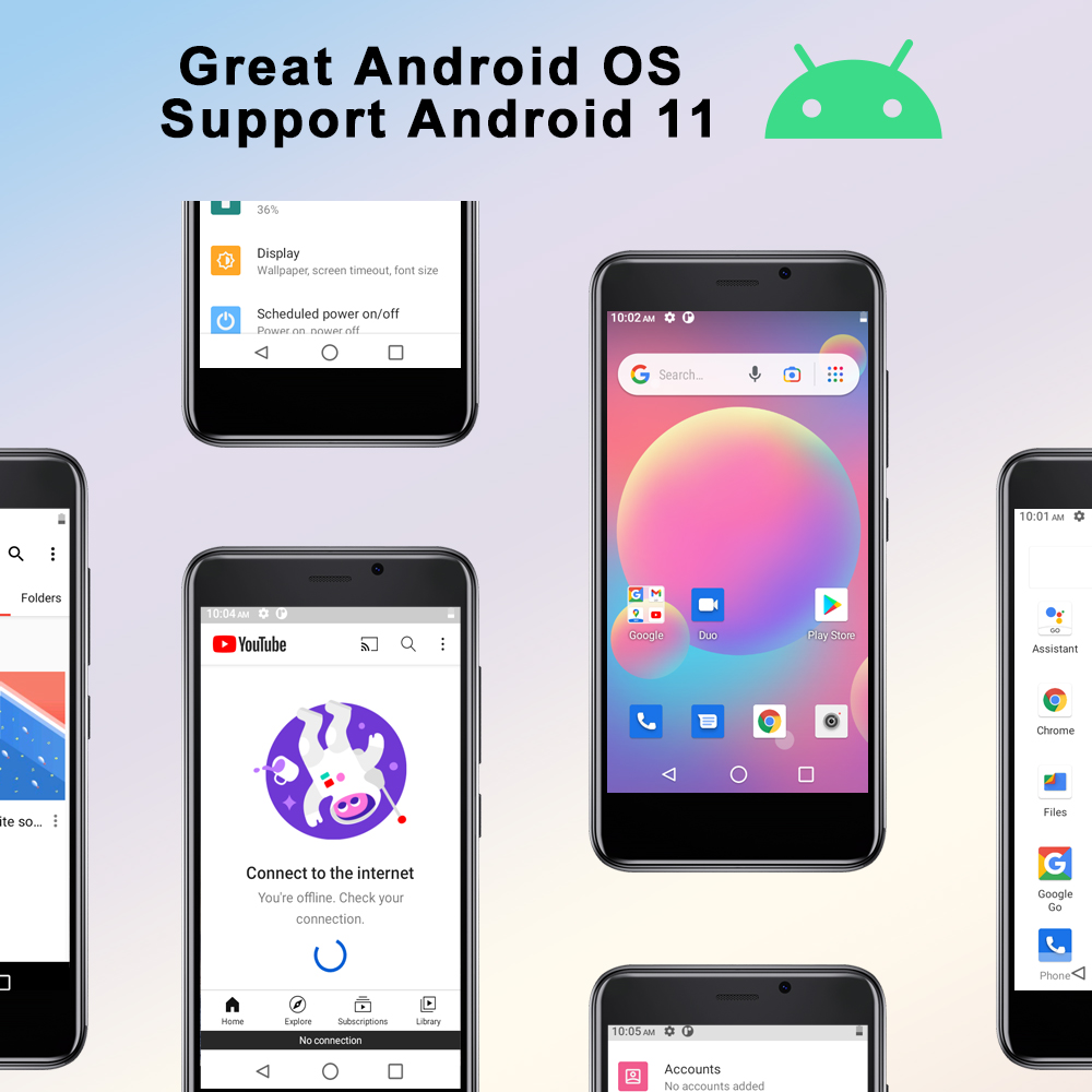 Cubot Smartphone Mini Phone-J10 da 4 pollici, 32 GB ROM 2350 mAh 5 MP Fotocamera posteriore Google Android 11 Doppia scheda SIM Telefono 3G Face ID