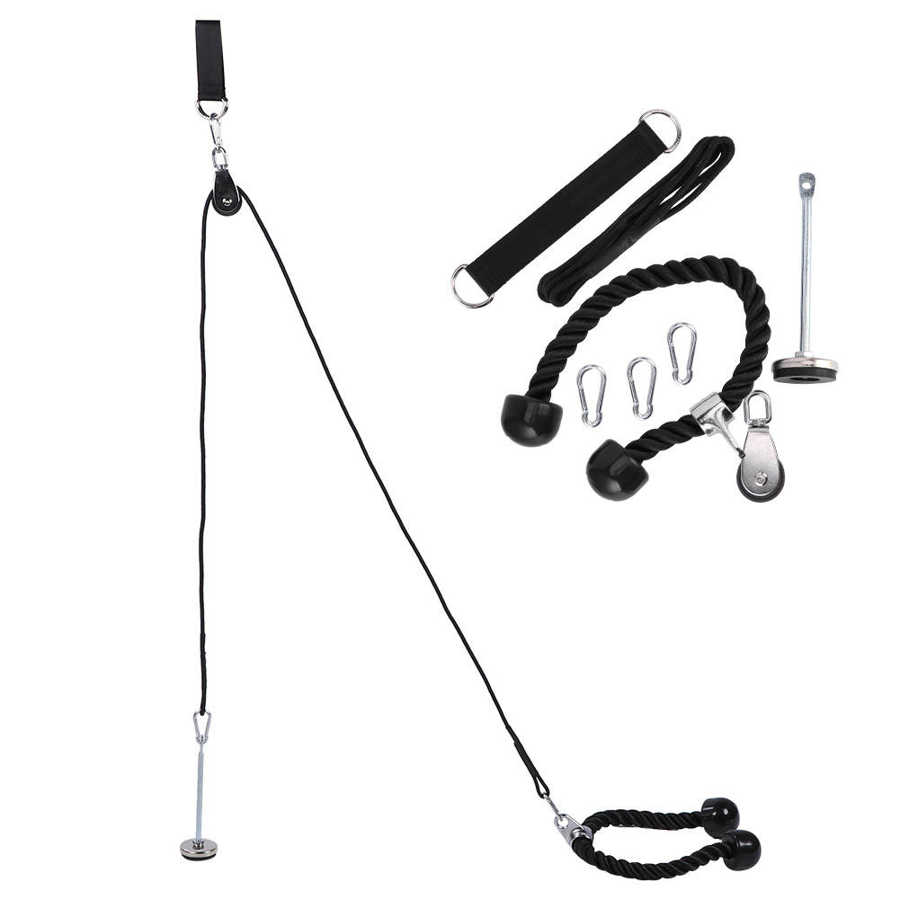 Fitness DIY Strength Training Equipment Loading Pin Expander Dumbbell Three-heads Rope Set Power Training Equipment