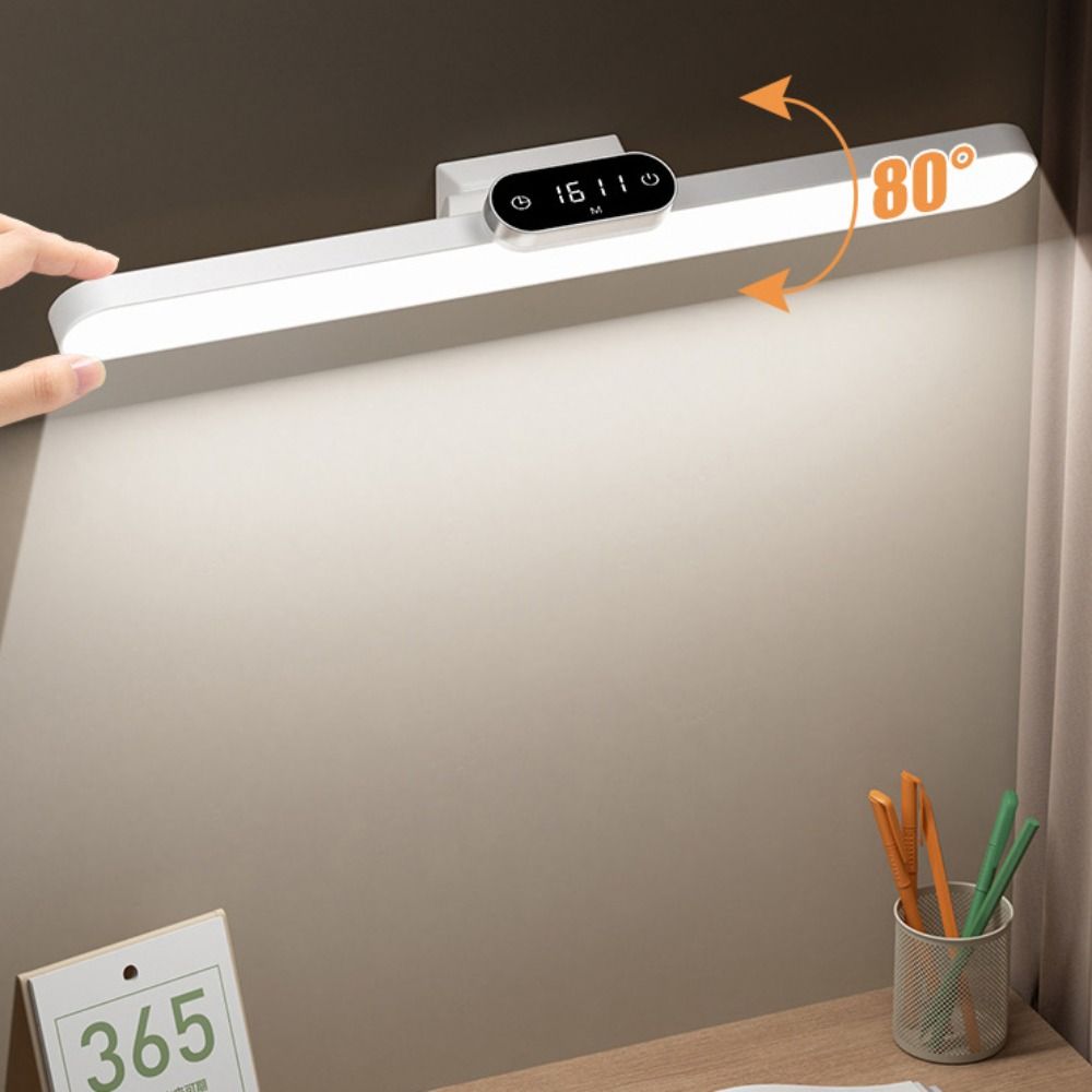 Tijdweergave leestafellamp traploos dimmen magnetische voet led bureaulamp usb oplaadbaar afstandsbediening wandlamp kast