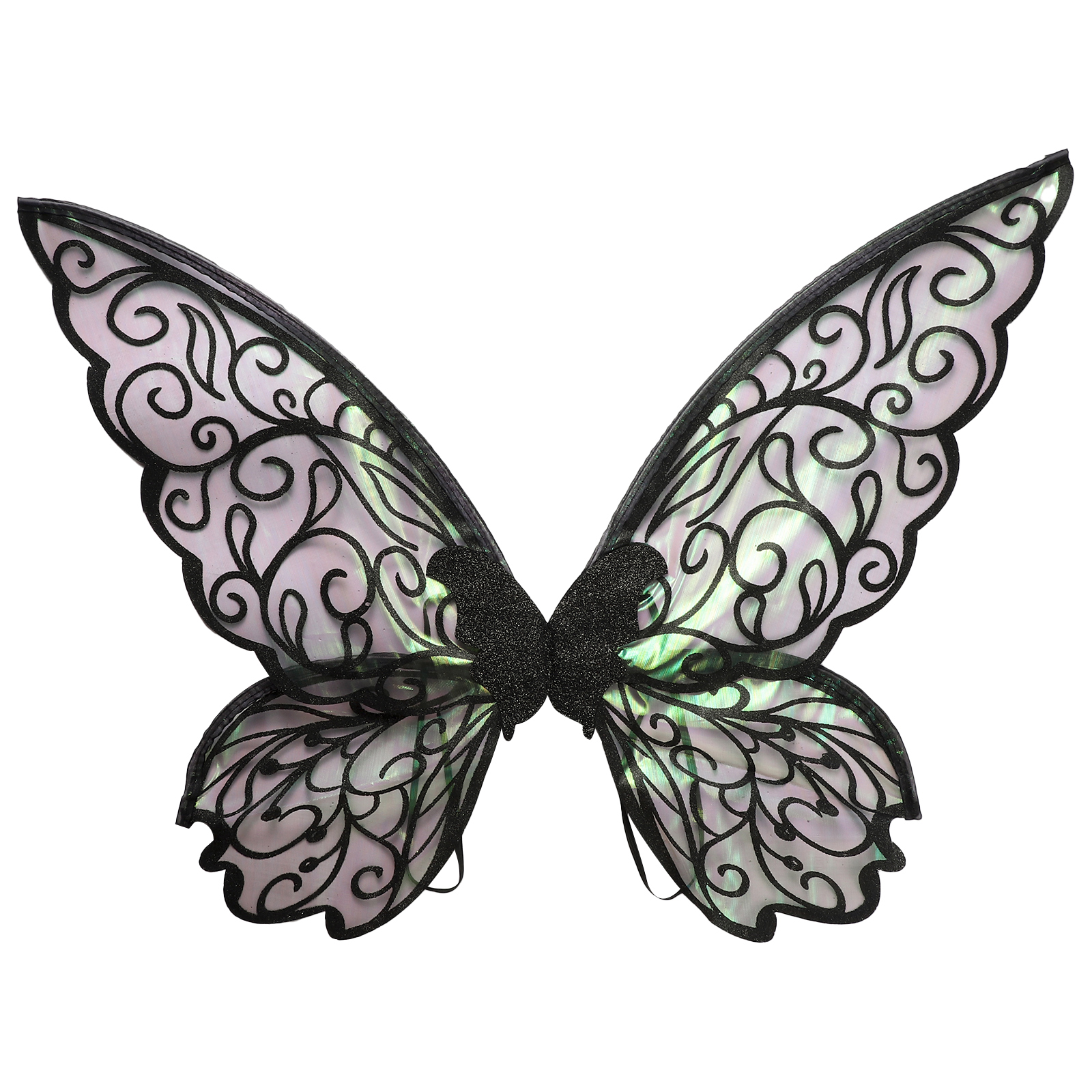 Feenflügel Kostüm Elf Engelsflügel Frauen Mädchen Prinzessin Cosplay Schmetterling Halloween Karneval Festival Performance Requisiten Dress Up: Black