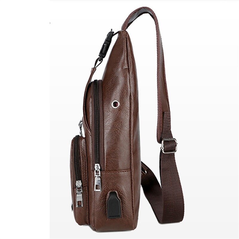 Crossbody Tassen Usb Borst Bag Messenger Bag Lederen Schoudertassen Diagonaal Pakket Back Pack Reizen