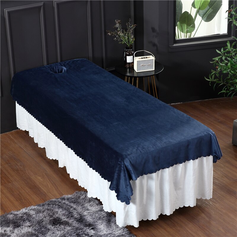 Skønhedssalon krystal fløjl ark spa massage sengetøj med hul dedikeret voksen flad lagen #/: -yk -01- lanhui / 80 x 210cm
