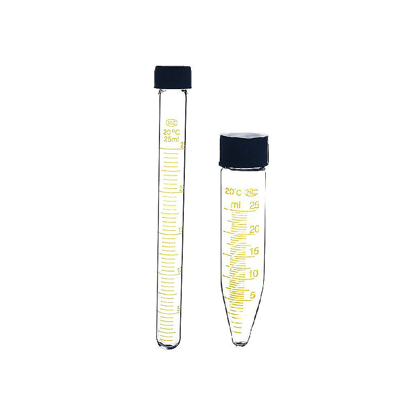 Glass Centrifuge Tube 25 ml Glass Test Tubes With Screw Cap &amp; Scale Resistant High Temperature Tube Diameter 18 mm / 25 mm 5/PK