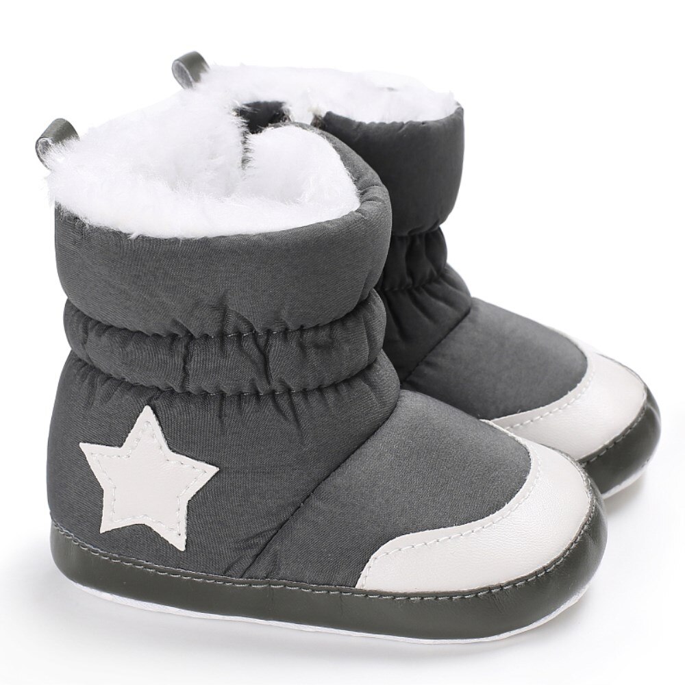 Baby Meisje Jongen Soft Sole Laarsjes Winter Non-Slip Snowboots Baby Peuter Pasgeboren Warme Schoenen 0-18M: Grijs / 13