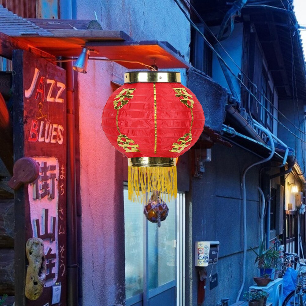 Waterproof 8 inch Chinese Cloth Hanging Lanterns Pub House Restaurant Decorative Craft Festival Lantern with Tasse