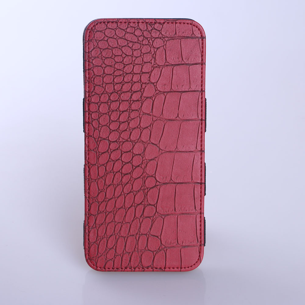 Mini Neutre Crocodile Magique à deux volets en Cuir Portefeuille Portefeuille porte-cartes porte-Monnaie Rétro Porte-carte Mini Titulaires Carteira # R25: Rouge