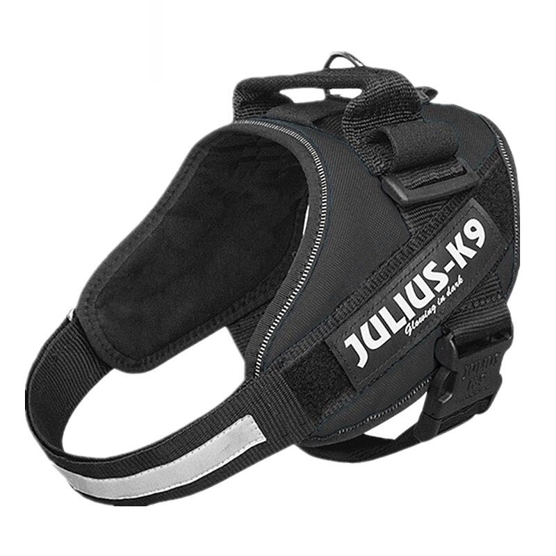 Uprząż zwierzęca zestaw JULIUS K9 smycz dla psa dla małego dużego wzrostu szkolenia Pet Safety Cat wodoodporny Nylon: S / Black