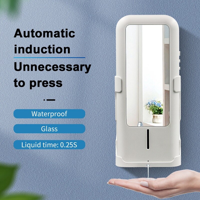 Wall Mounted Auto Soap Dispenser Touchless ligent with Mirror: Spray Type