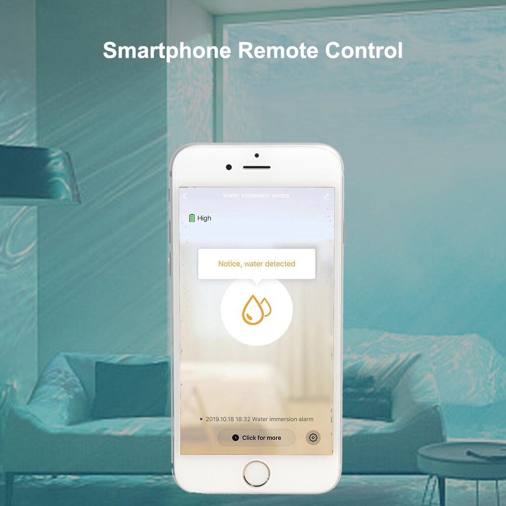 CPVan Water Leakage Alarm Detector WIFI Water Leak Sensor Alarm Detector Leakage Sensor for Home Security Alarm System