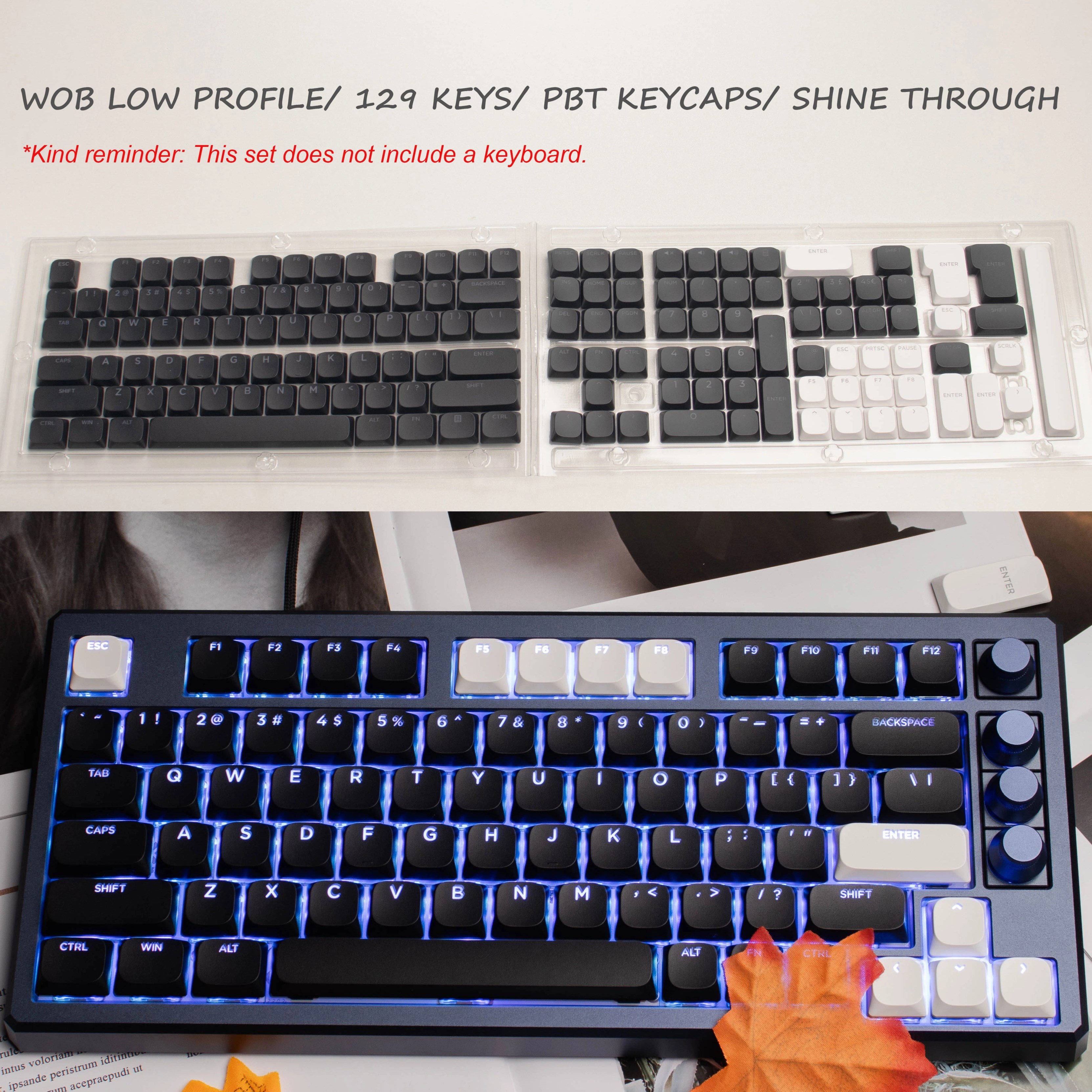 Keycap de perfil baixo preto branco pbt retroiluminado 118 teclas para 60% 65% 75% 100% cereja gateron mx switches teclado mecânico: Tijolo Vermelho