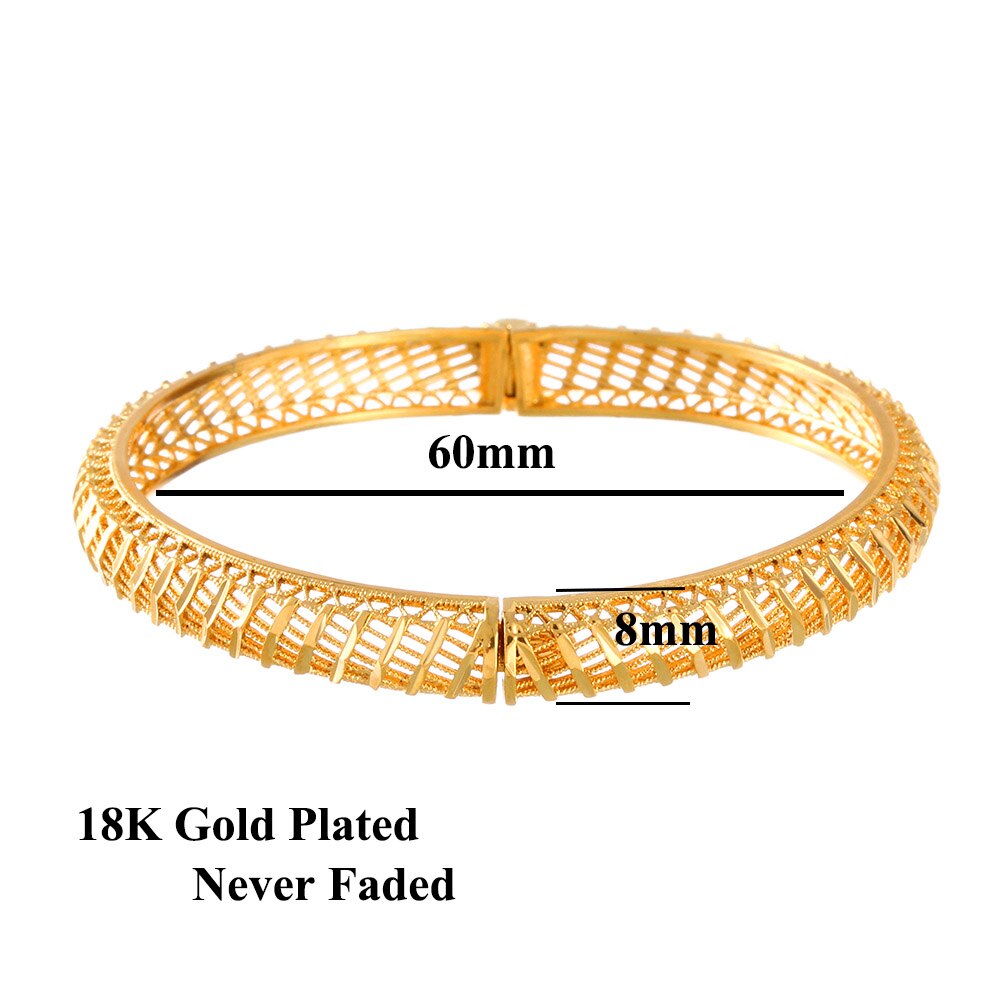 Turkish Bangles Gold Color Bangles for Women Bride Wedding Bangles Muslim Bracelets Indian/France/African/Dubai Jewelry: F