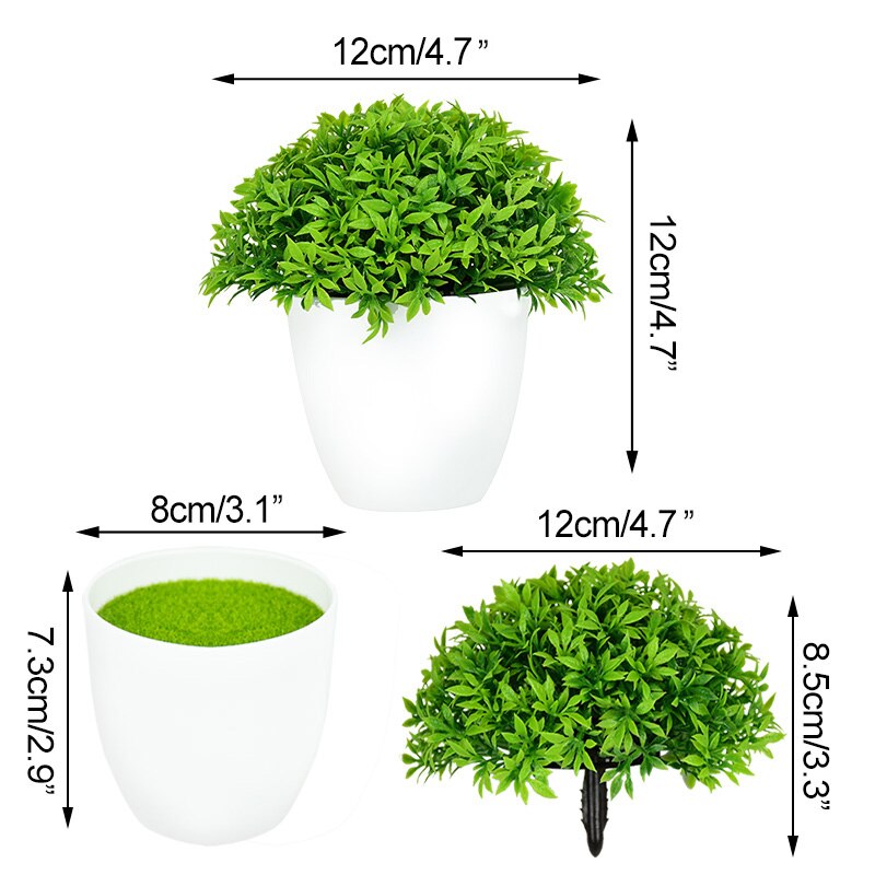 Bonsái Artificial en maceta con hojas verdes, plantas de simulación de árbol pequeño para decoración del hogar y jardín, decoraciones de mesa para fiestas de cumpleaños y bodas