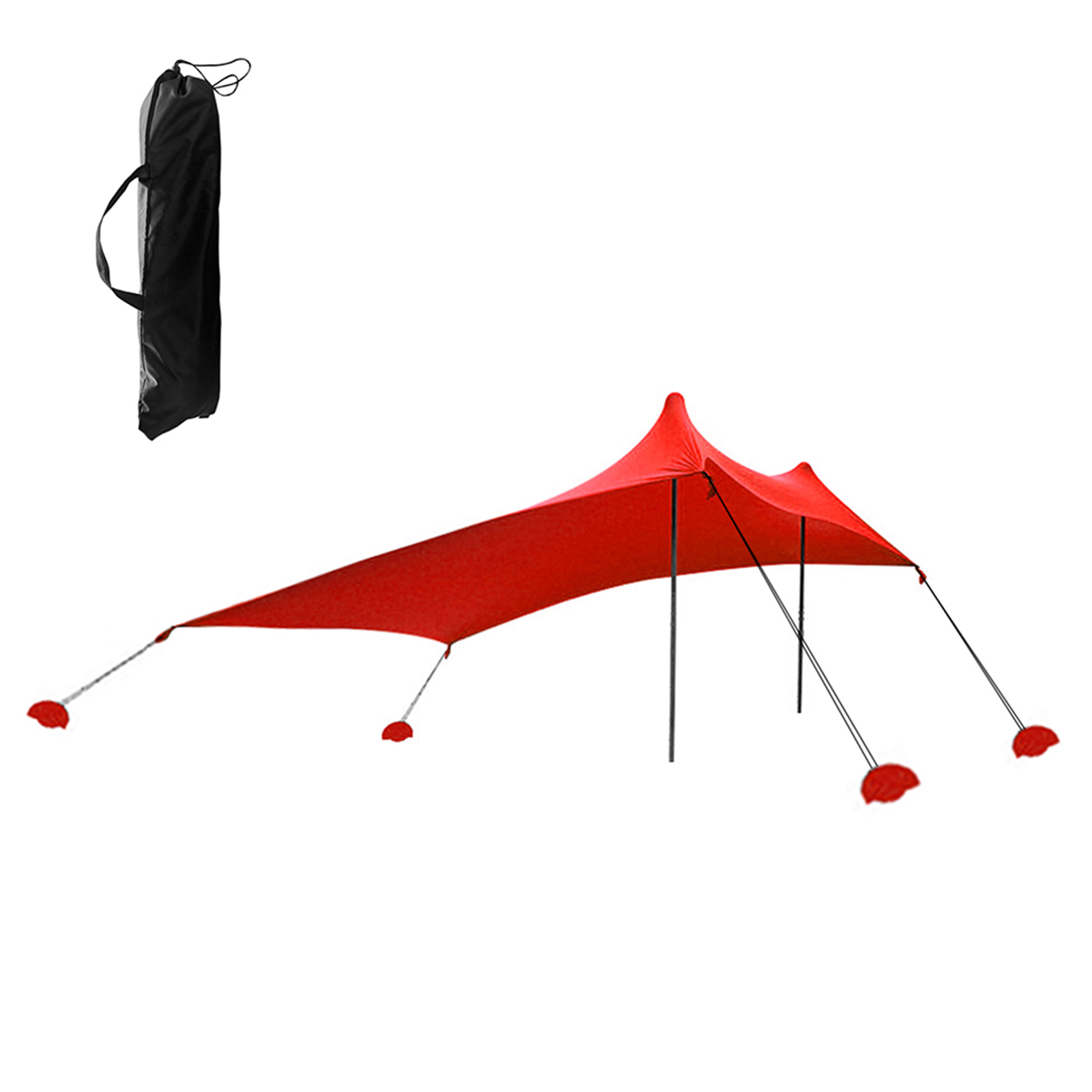 210*170 Cm Outdoor Camping Tent Spandex Strand Tent Luifel Luifel Zon Onderdak Zonnescherm Met Zandzak Voor Vissen Wandelen picknick: Red