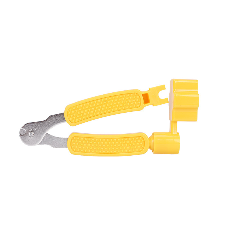 Enrollador de cuerdas de guitarra, cortador de cuerdas, extractor de pasadores de puente, enrollador de clavijas de cuerda 3 en 1, herramienta negra de reparación de guitarra: naranja