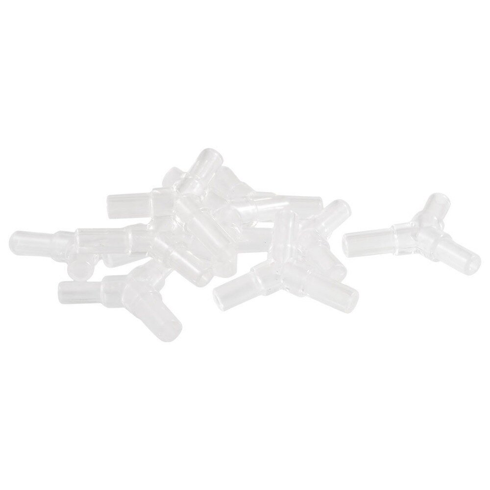 10 stuks kunststof luchtslang slangpilaar t-stuk connector adapter aquarium aquarium zuurstofpomp slangverbinding luchtpijp fitting verbindingsstuk