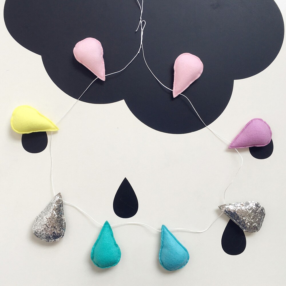 Baby Bumper Voor Pasgeborenen Baby Room Decor Rainbow Regendruppels Opknoping Muur Kinderen Tent Kamer Decoratie Bumper Fotografie Props: Rainbow-2