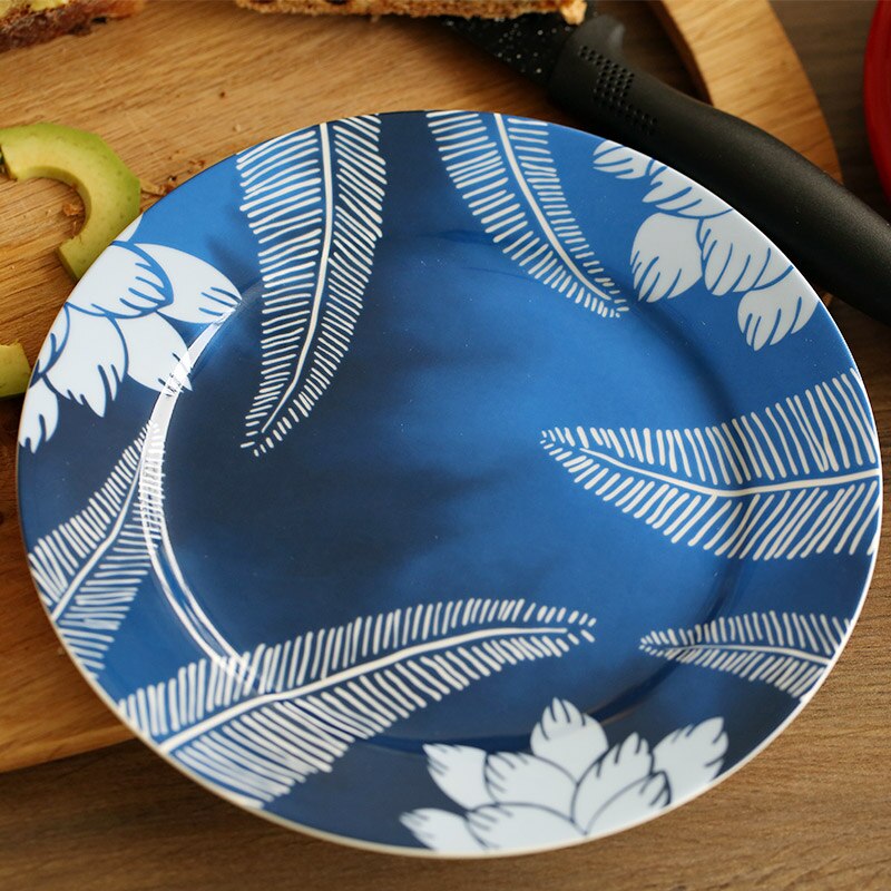 8 inch brand dinner plates tableware blue floral p... – Grandado