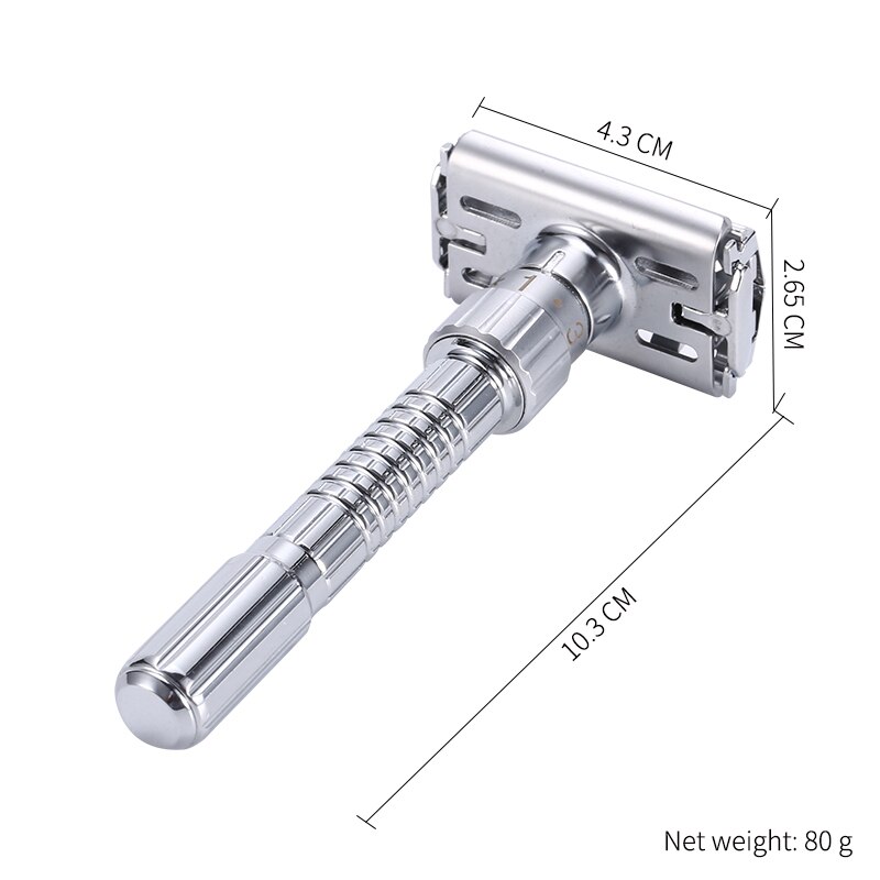 Maquinilla de afeitar de doble filo ajustable para hombre, afeitadora clásica Manual de Metal y aleación de Zinc