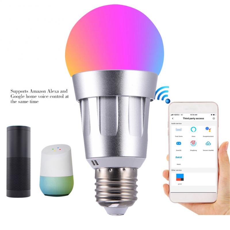 RGBW Smart WIFI Led Light Bulb 7W E27 B22 E14 Smart Home Bluetooth Lamp Color Compatible With Alexa Google Home
