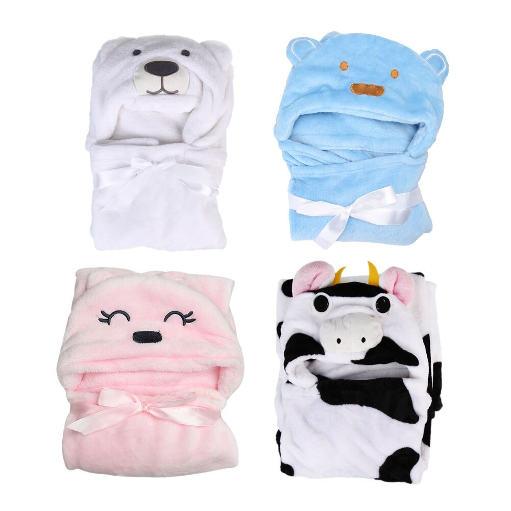 Cartoon Baby Hooded Handdoek Pasgeboren Baby Badjas Super Zachte Badhanddoek Deken Jongen Meisje Warm Slapen Deken