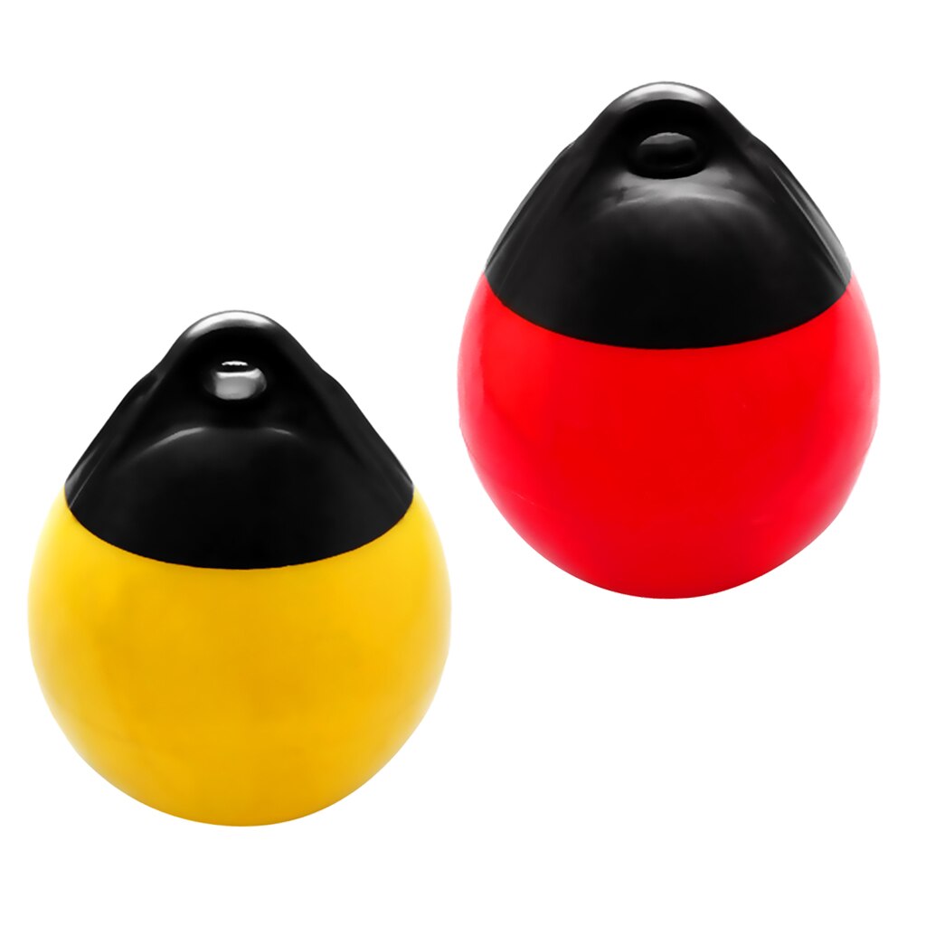 2pcs Round Inflatable Boat Fender Ball Marine Mooring Buoy, PVC Dock Bumper Shield Protection, Red and Yellow