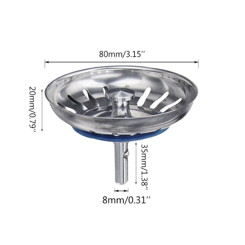 1 Pc Rvs Spoelbak Filter Keuken Drains Riool Afval Plug Badkamer Haar Catcher Colanders Zeef Wastafel Accessoires