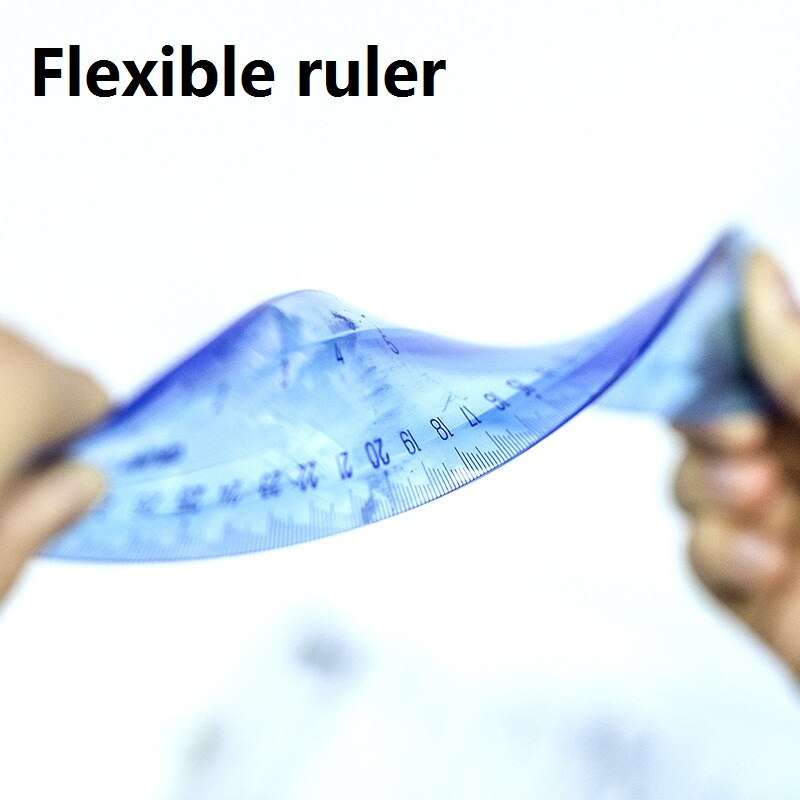 2Pcs 20/30cm Blue Transparent Soft Ruler Bendable ... – Vicedeal