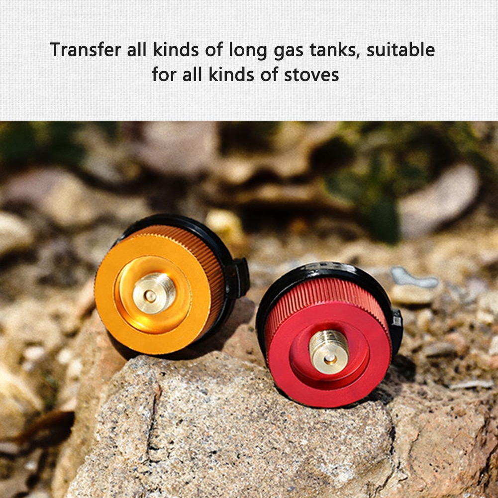 Outdoor Camping Gas Stove Converter Gas Burner Connector Aluminum Gas Tank Adapter Outdoor Picnic Stove Propane Refill Adapter
