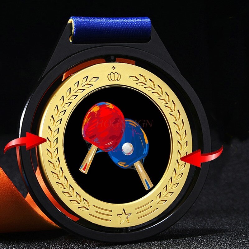 Medaglia Tennis da tavolo competizione medaglia personalità medaglia di metallo creativa rotazione a 360 gradi medaglia da competizione