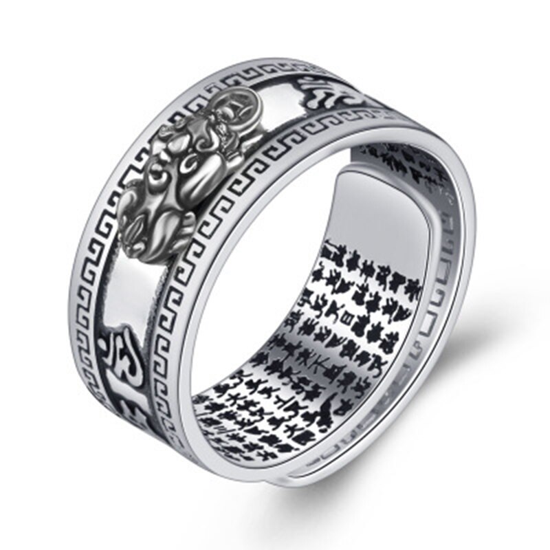 Feng Shui Bixie Charms Ring Amulet Bescherming Rijkdom Lucky Open Verstelbare Ring Boeddhistische Sieraden Voor Vrouwen Mannen: D