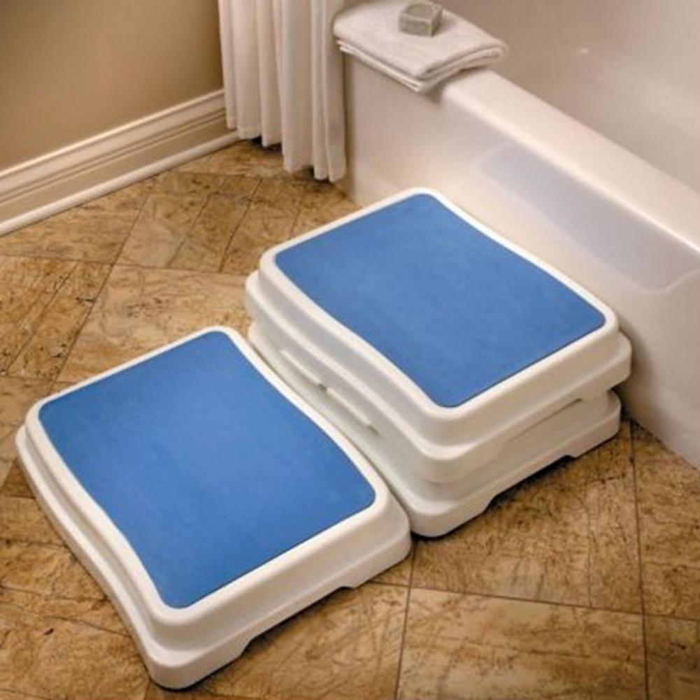 Bath Step Slip Resistant Shower Stepping Stool Elevated Bathroom Safety Aid Handicap Elderly Seniors Entering Exiting Bathtub