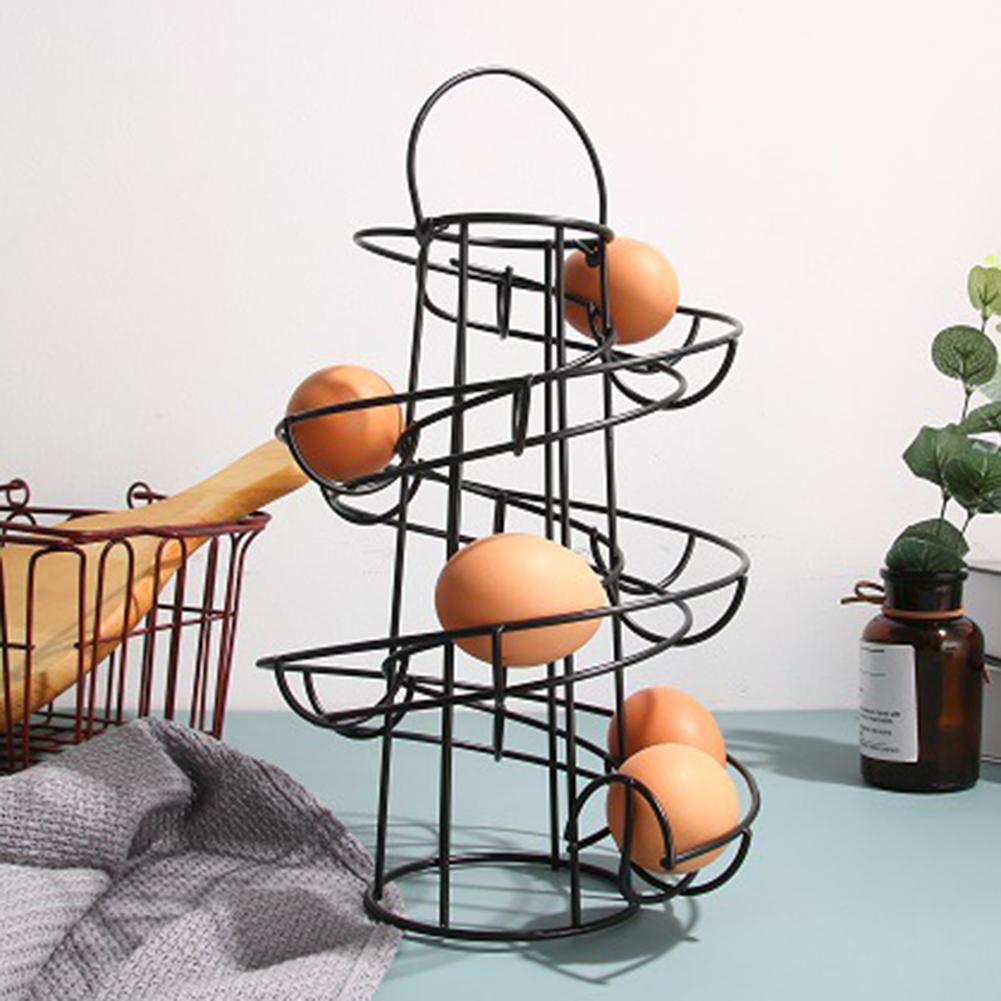 Décor à la maison cuisine créative Restaurant porte-oeuf affichage support de stockage fer spirale distributeur support support espace jusqu'à 24