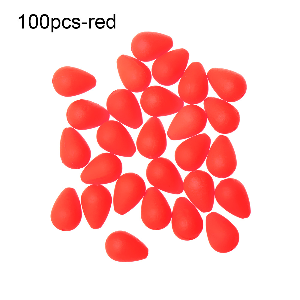 Matériel de pêche à queue flottante mobile 10/50/100 pièces, haricots sensibles accrocheurs, haricots visibles rouge/jaune: 100pcs-Red