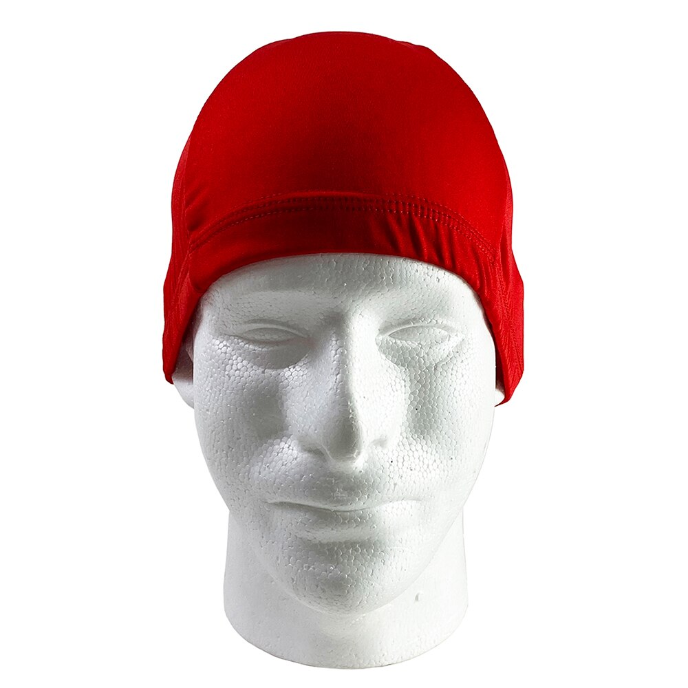 Unisex Spandex Dome Cap Helmet Bottomed Hat Bald Cap: RED