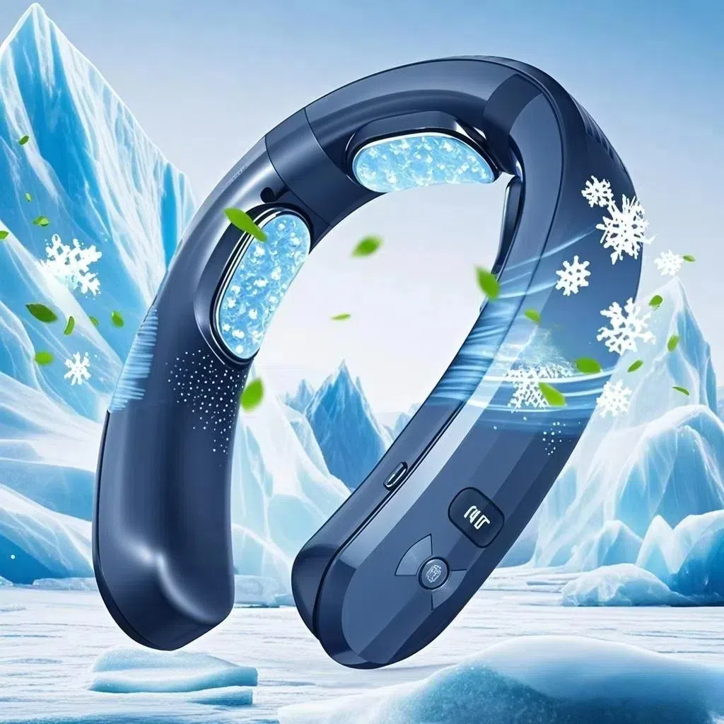 2025 aire acondicionado portátil USB recargable portátil 3 refrigeración ventilador de cuello colgante silencioso 6000mAh refrigerador de verano al aire libre
