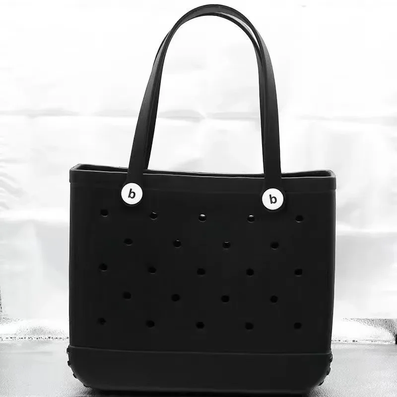 Mode Strand Bogg Bag Rubber Waterdichte Mand Grote Capaciteit Zomer Opslag Schouder Handtas Reizen Vrouwen Draagtas Boodschappentassen: green