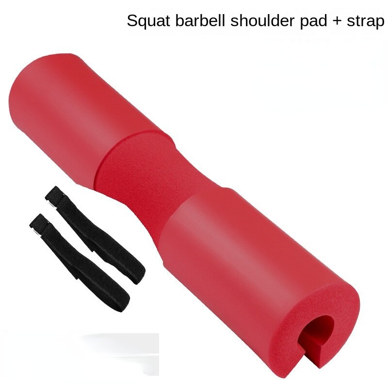 5 farver skum vægtstang dækpude vægtløftning squat skulder beskytter støtte pude polstret hofte push bar beskyttelse pude: Røde stropper