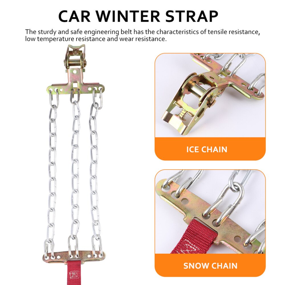 Cadenas de nieve para ruedas de coche y camión, cadenas antideslizantes para invierno, 3 cadenas
