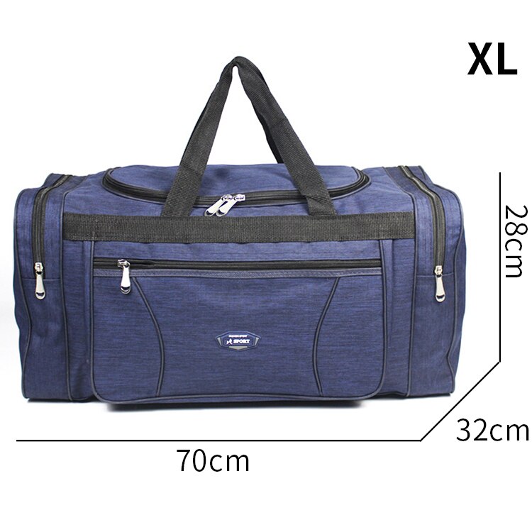 Oxford Waterproof Men Travel Bags Hand Luggage Big Travel Bag Business Large Capacity Weekend Duffle Travel Bag: XL-blue