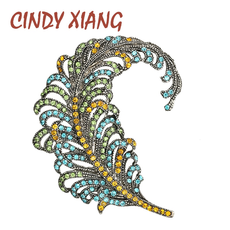 CINDY XIANG-broches pour femmes, grandes broches pour plumes, disponibles, 2 couleurs, bijoux féminins de ,