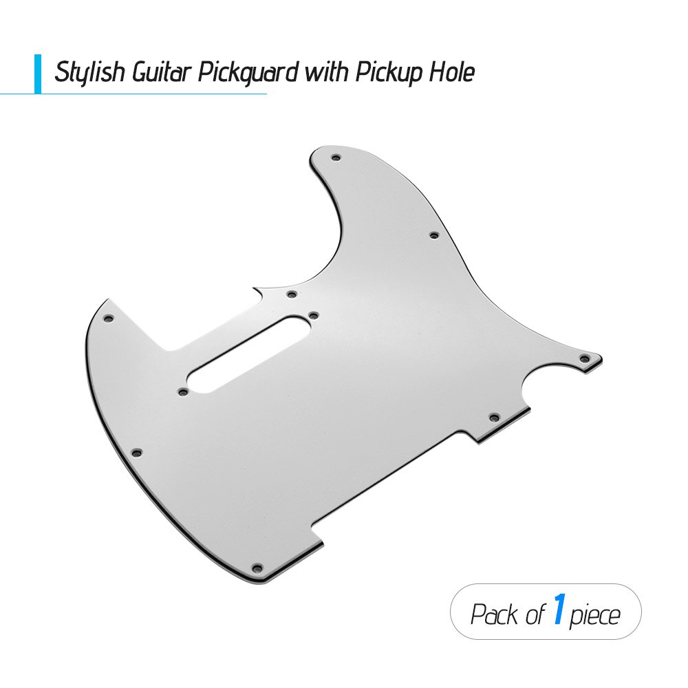 3Ply Guitar Pickguard with Single Coil Pickup Hole for Telecaster Style Electric Guitar Pick Guard of Guitar Parts &amp; Accessories: White