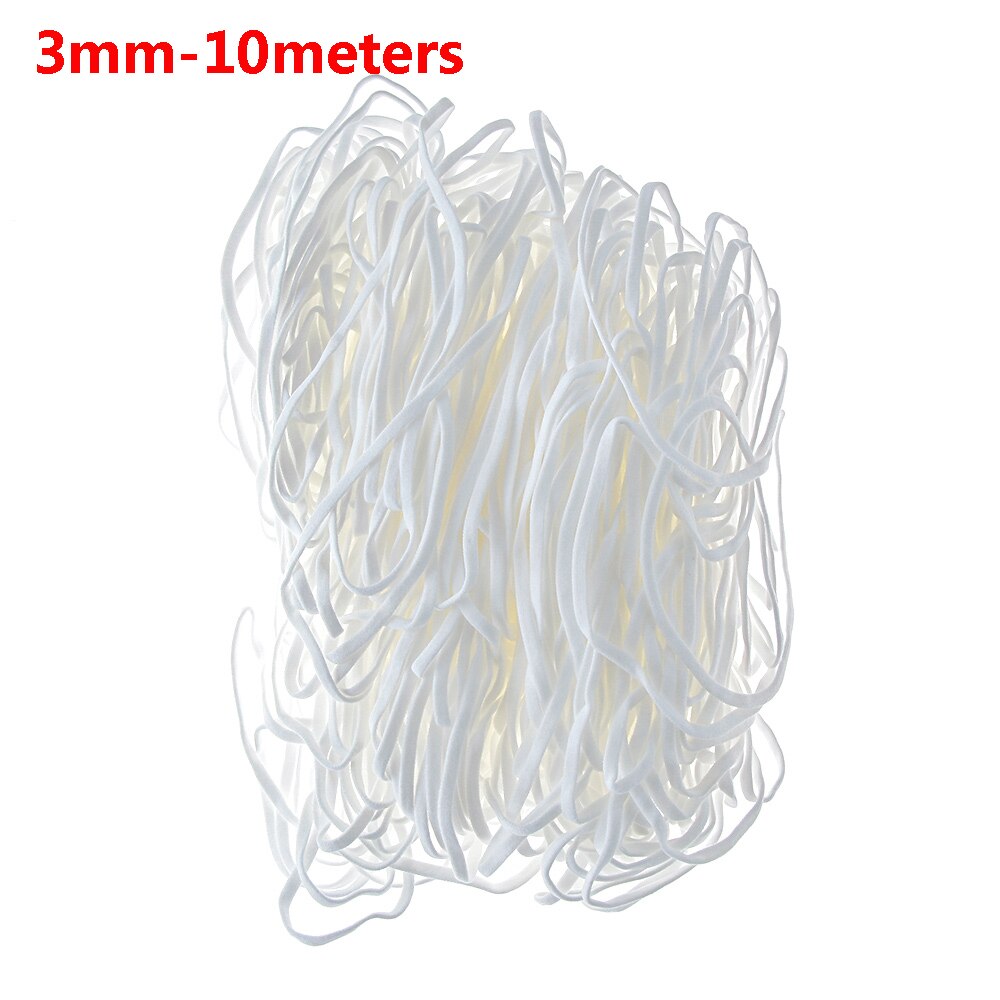 100Meters 3mm Round Making Mask Elastic Band Mask Rope Rubber Band String Mask Ear Cord Elastic Band DIY Crafts Accessories: 3A
